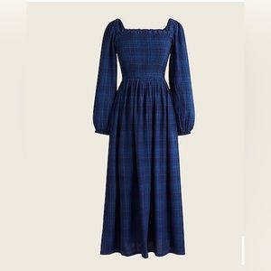 NWT J. Crew brook valley smocked puff sleeve dress